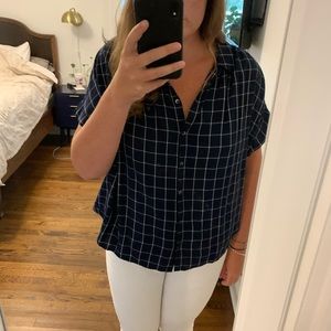 Madewell central shirt size xl, navy and white
